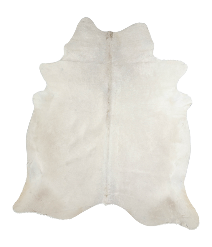 Ivory with Beige X-Large Brazilian Cowhide Rug 7'4"H x 6'4"W #A19954 by Hudson Hides