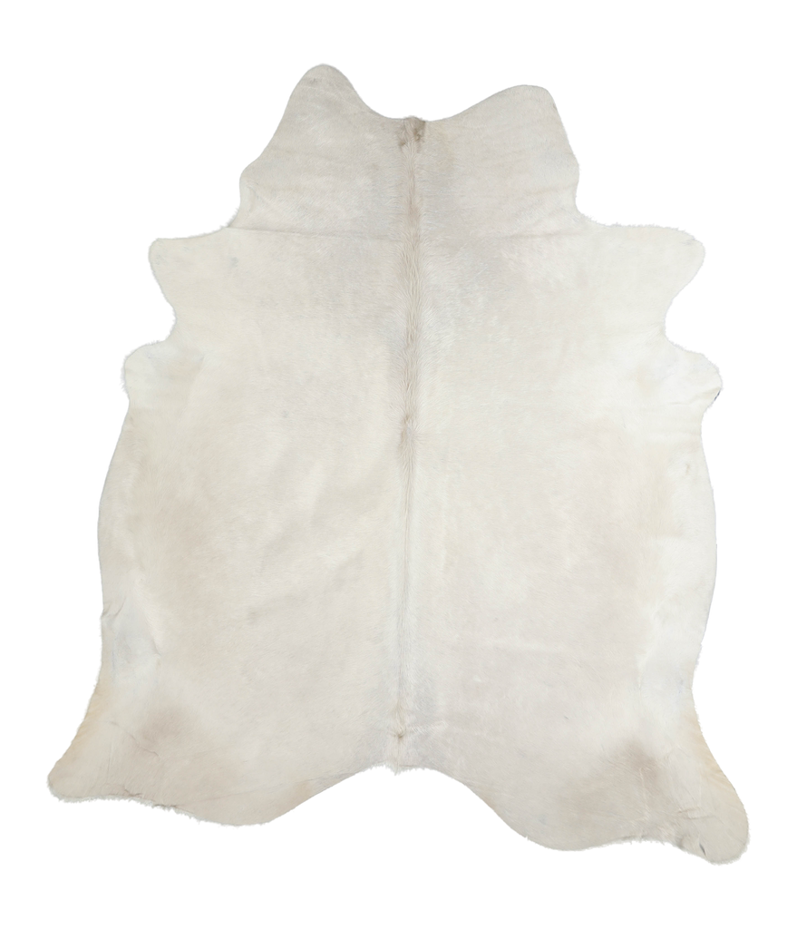Ivory with Beige X-Large Brazilian Cowhide Rug 7'4"H x 6'4"W #A19954 by Hudson Hides