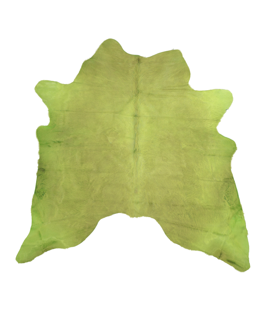 Dyed Lime Green X-Large Brazilian Cowhide Rug 6'5"H x 6'5"W #A20166 by Hudson Hides