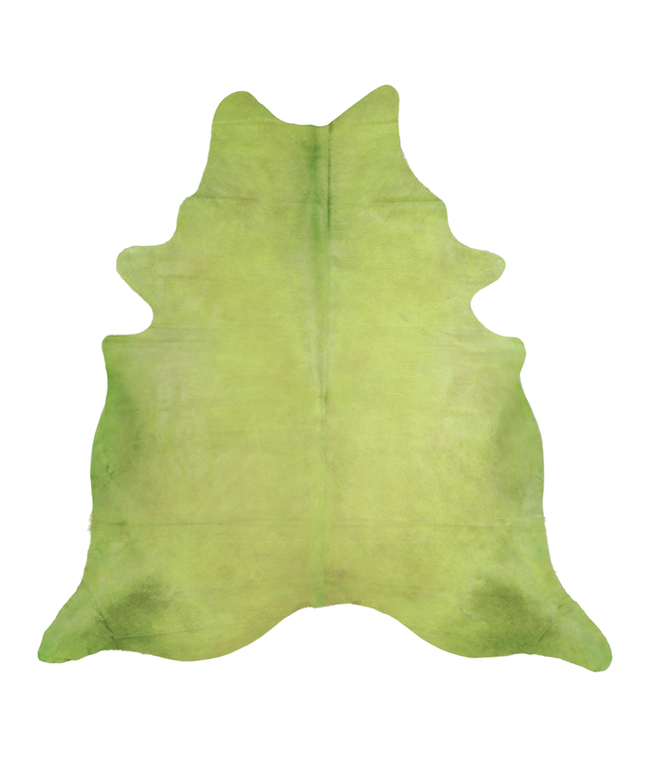 Dyed Lime Green X-Large Brazilian Cowhide Rug 7'2"H x 6'11"W #A20167 by Hudson Hides