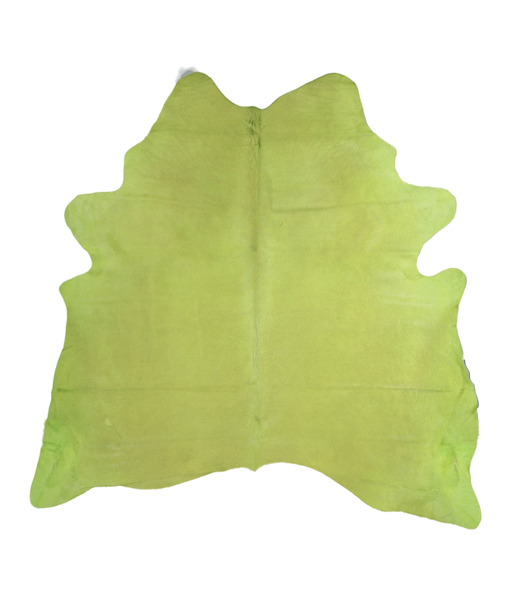 Dyed Lime Green X-Large Brazilian Cowhide Rug 6'10"H x 6'8"W #A20168 by Hudson Hides