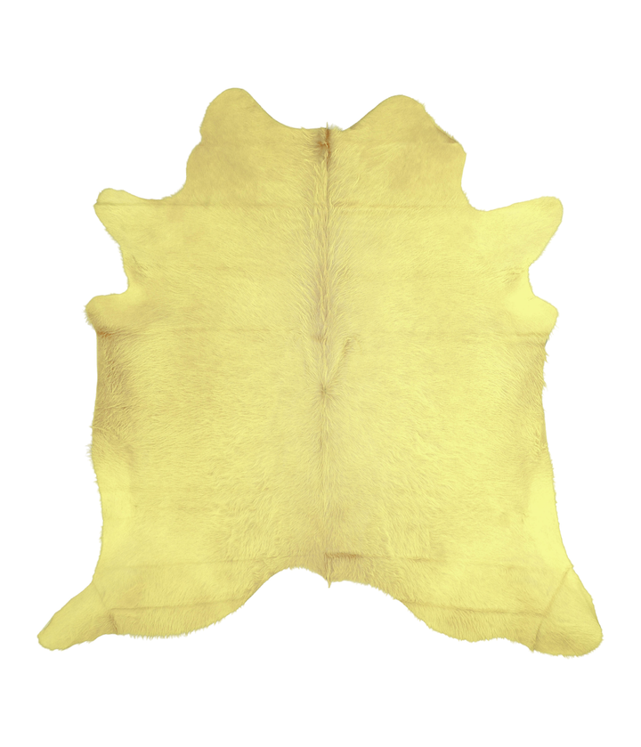Dyed Yellow X-Large Brazilian Cowhide Rug 6'10"H x 6'9"W #A20175 by Hudson Hides