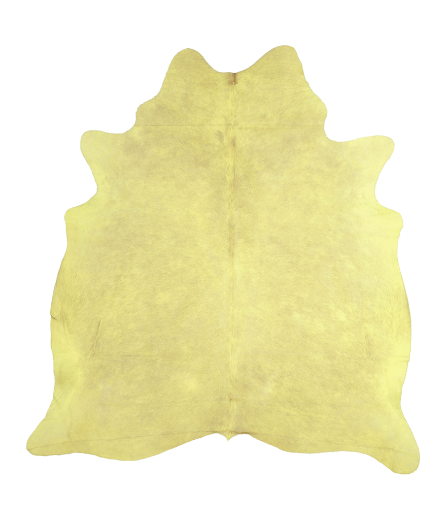 Dyed Yellow X-Large Brazilian Cowhide Rug 7'3"H x 6'7"W #A20177 by Hudson Hides