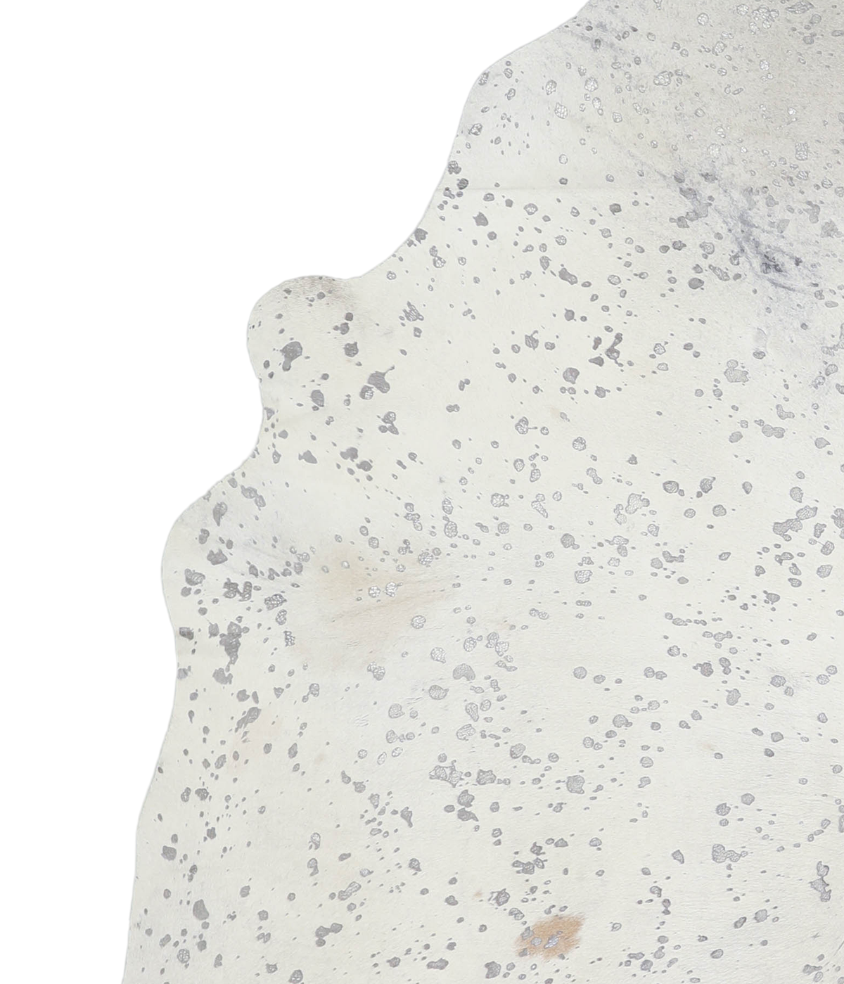 Metallic Silver White X-Large Brazilian Cowhide Rug 7'5"H x 6'4"W #A20186 by Hudson Hides