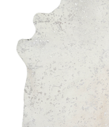 Metallic Silver White XX-Large Brazilian Cowhide Rug 7'2"H x 7'1"W #A20188 by Hudson Hides