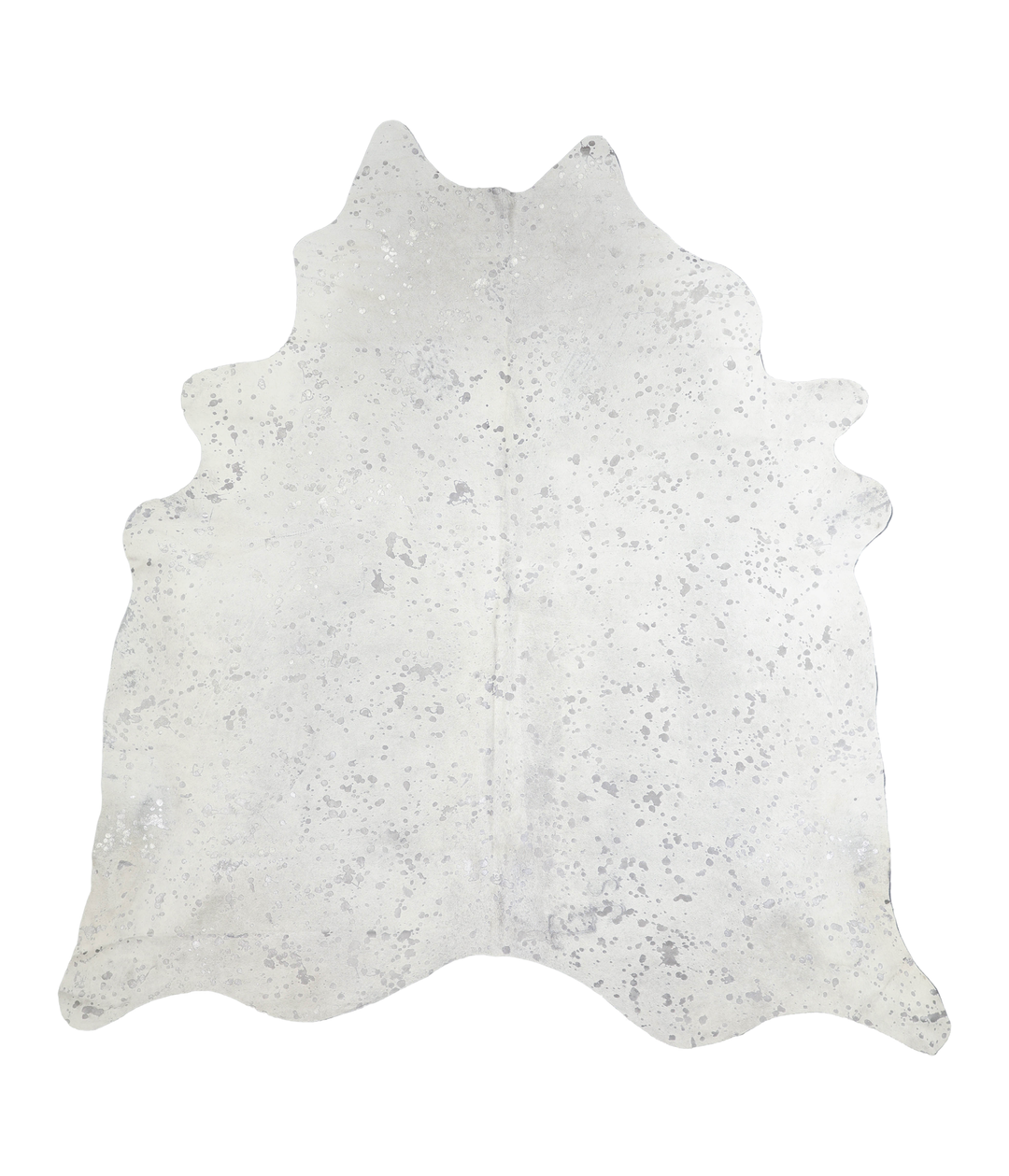Metallic Silver White XX-Large Brazilian Cowhide Rug 7'6"H x 7'1"W #A2