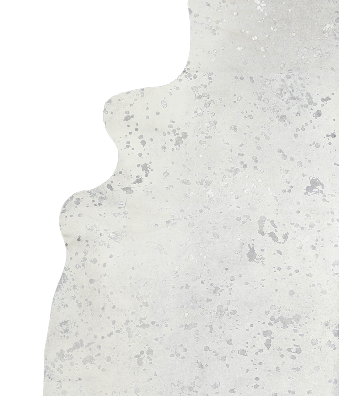 Metallic Silver White XX-Large Brazilian Cowhide Rug 7'6"H x 7'1"W #A2