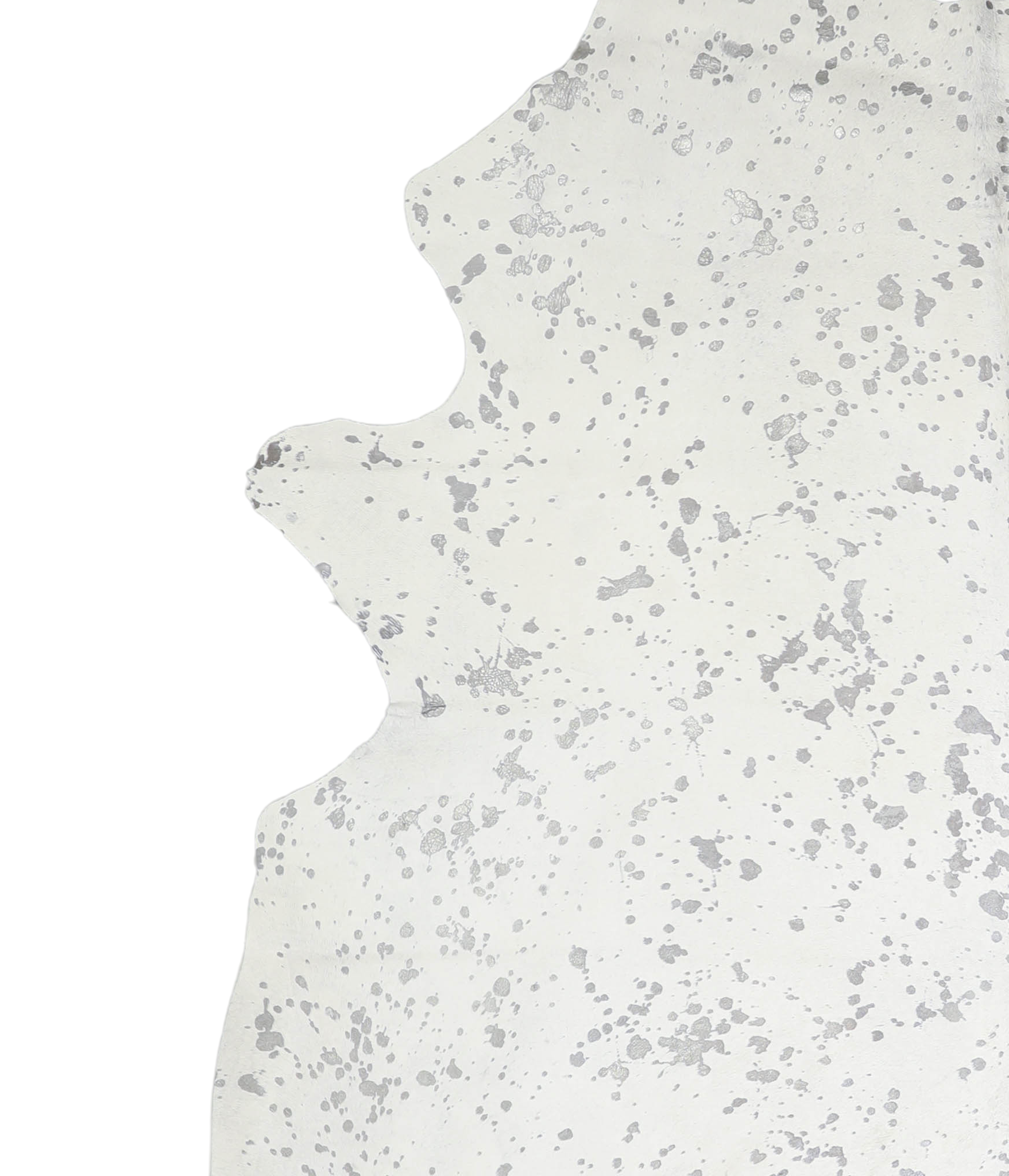 Metallic Silver White Cowhide Rug #A20249