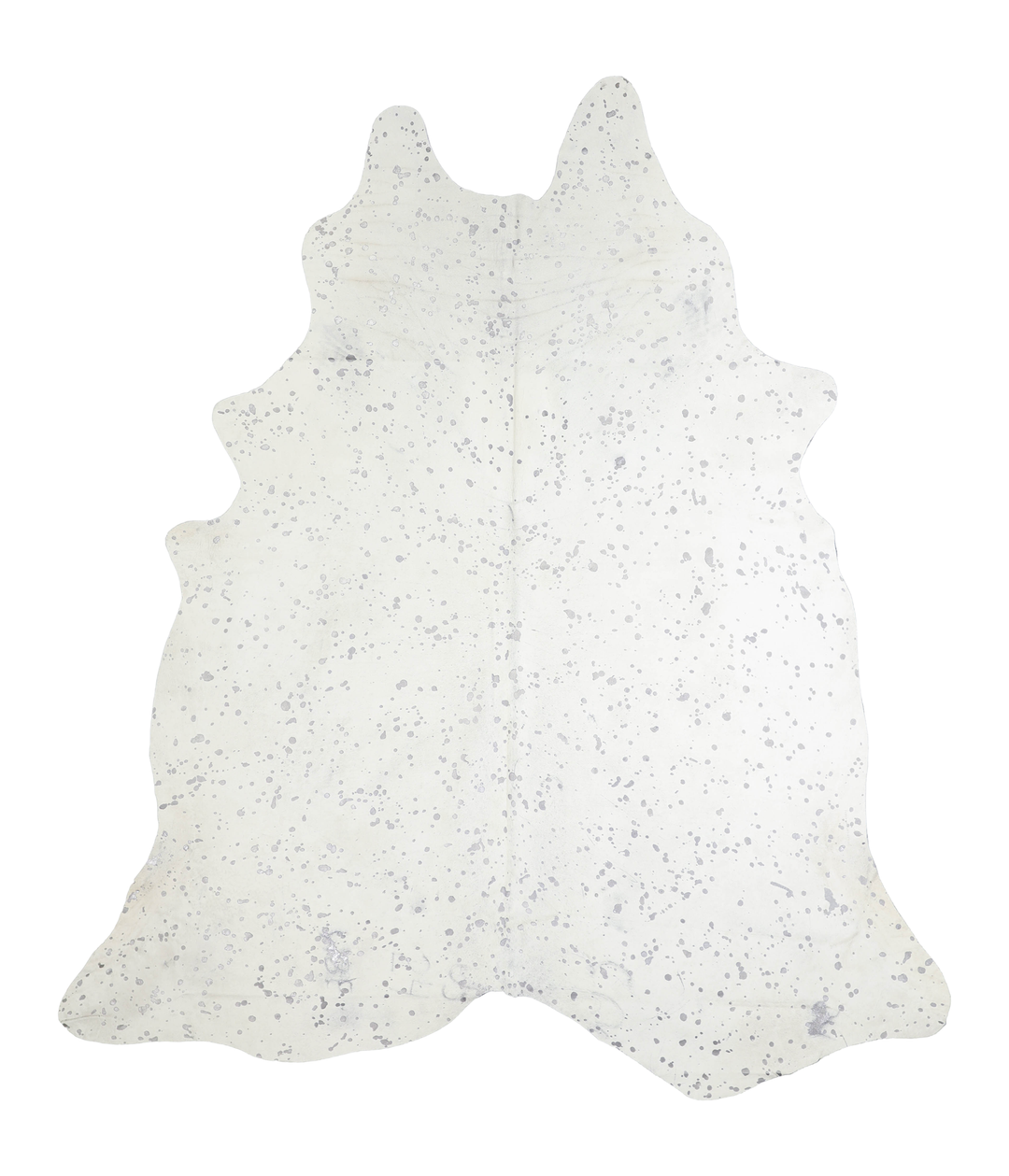 Metallic Silver White XX-Large Brazilian Cowhide Rug 8'1"H x 7'0"W #A2