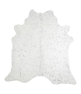 Metallic Silver White X-Large Brazilian Cowhide Rug 7'2"H x 6'9"W #A20251 by Hudson Hides
