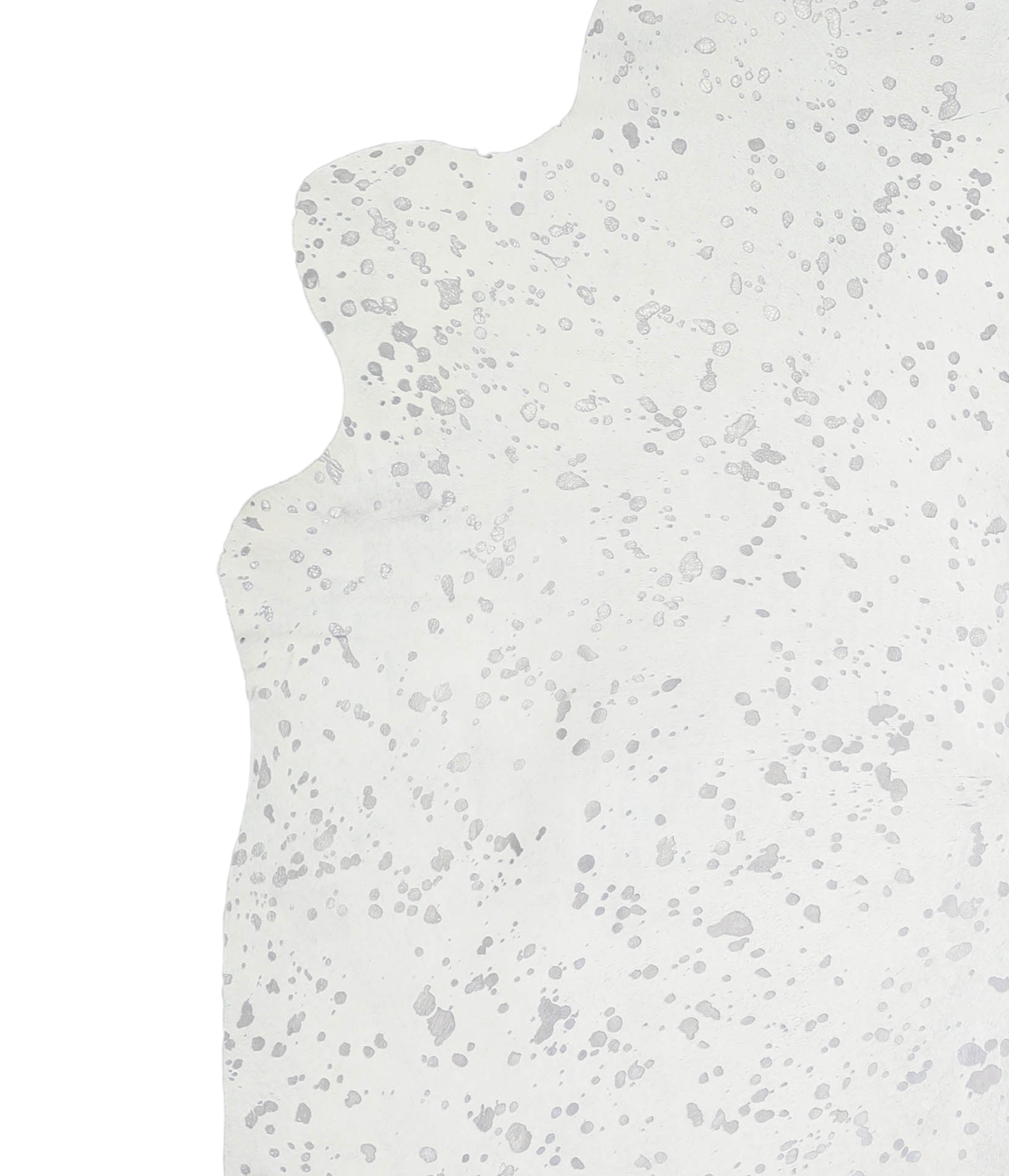 Metallic Silver White Cowhide Rug #A20251