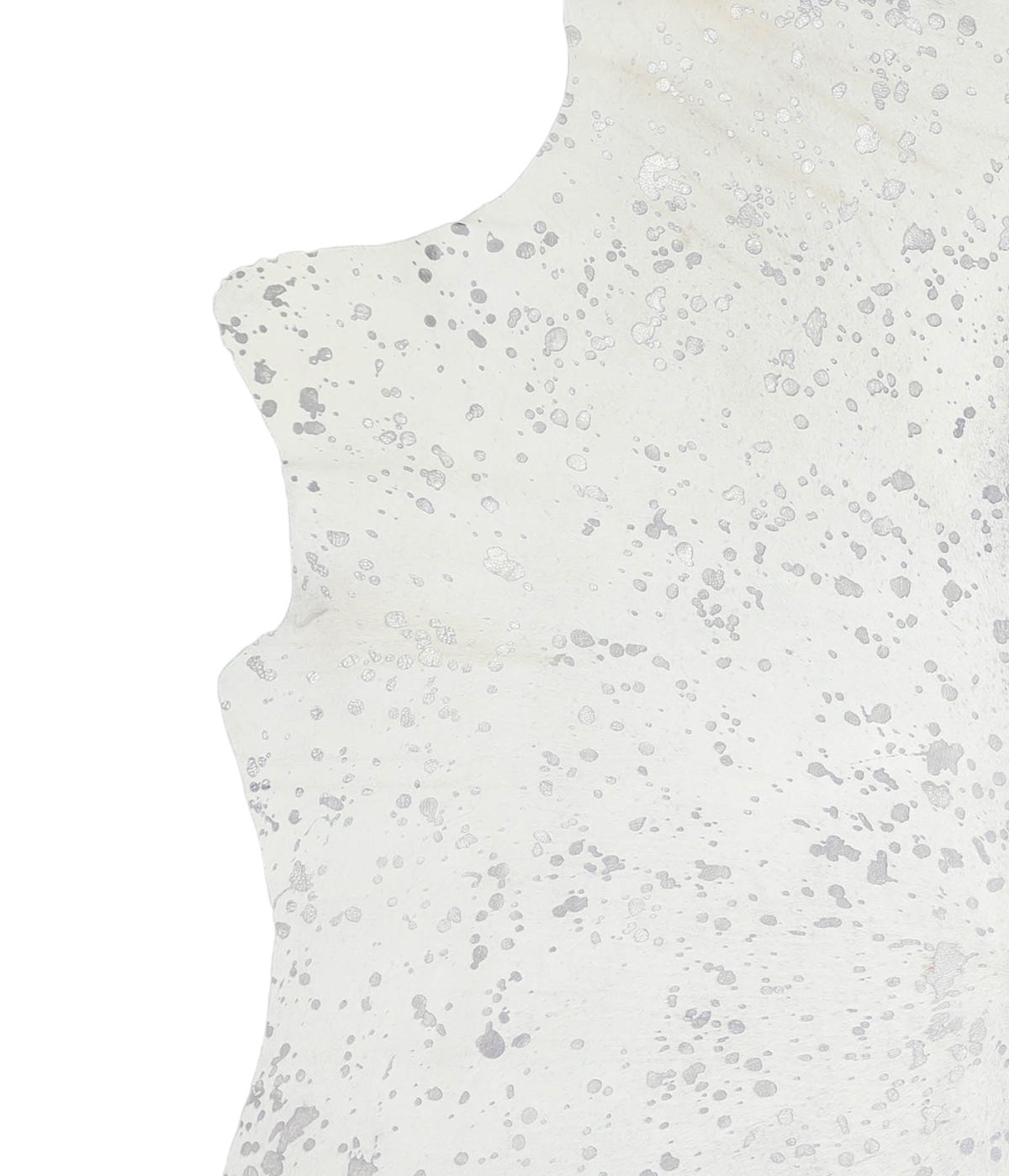 Metallic Silver White X-Large Brazilian Cowhide Rug 7'4"H x 6'4"W #A20252 by Hudson Hides