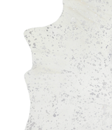 Metallic Silver White X-Large Brazilian Cowhide Rug 7'4"H x 6'4"W #A20252 by Hudson Hides