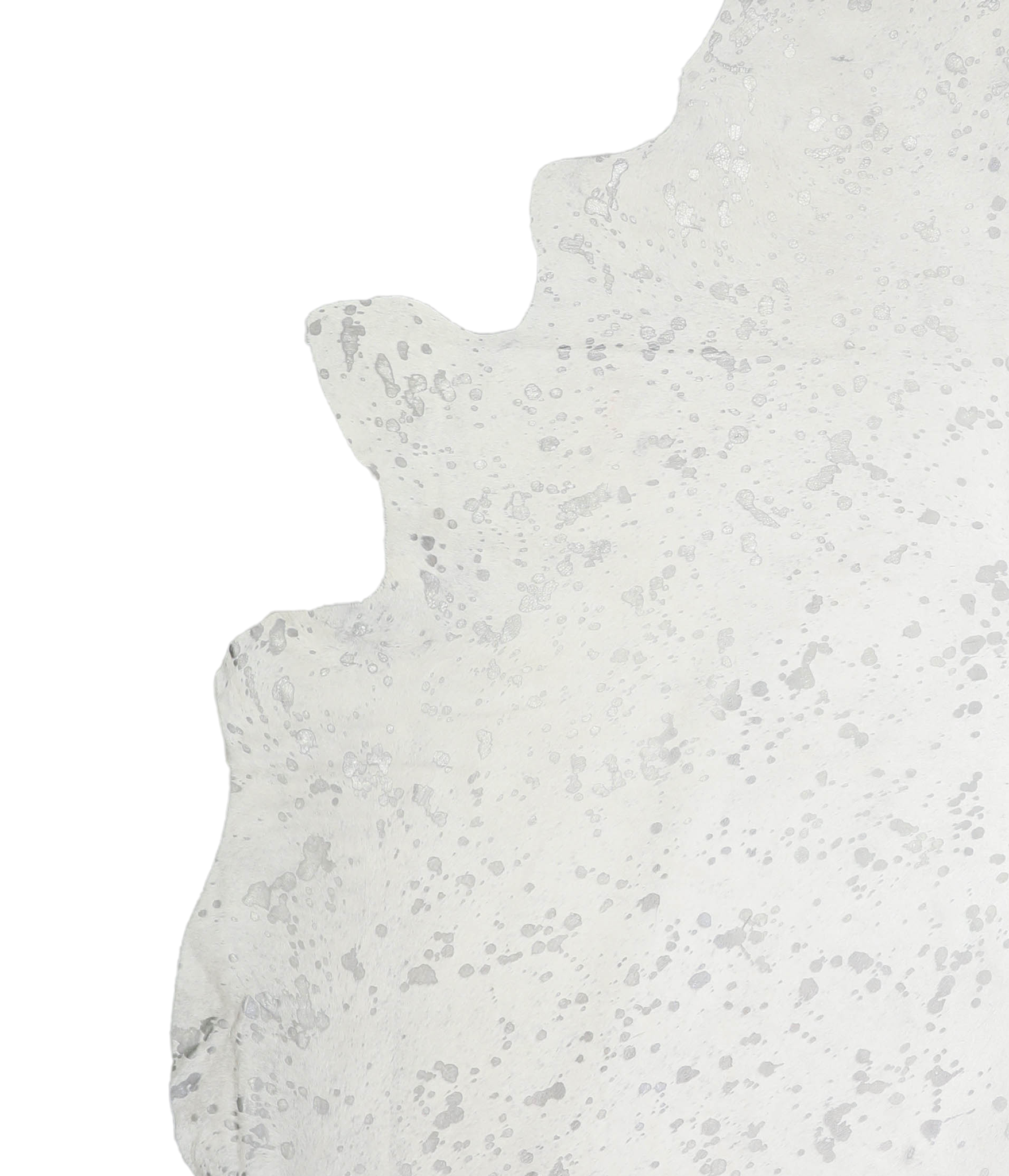 Metallic Silver White Cowhide Rug #A20253