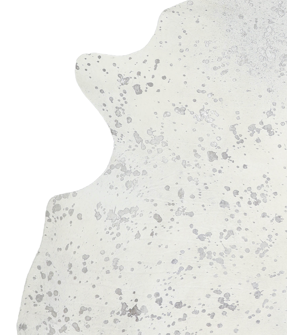 Metallic Silver White X-Large Brazilian Cowhide Rug 6'9"H x 5'11"W #A20254 by Hudson Hides