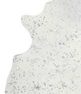Metallic Silver White X-Large Brazilian Cowhide Rug 6'9"H x 5'11"W #A20254 by Hudson Hides