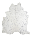 Metallic Silver White X-Large Brazilian Cowhide Rug 7'6"H x 6'5"W #A20258 by Hudson Hides