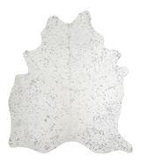 Metallic Silver White X-Large Brazilian Cowhide Rug 7'6"H x 6'5"W #A20258 by Hudson Hides