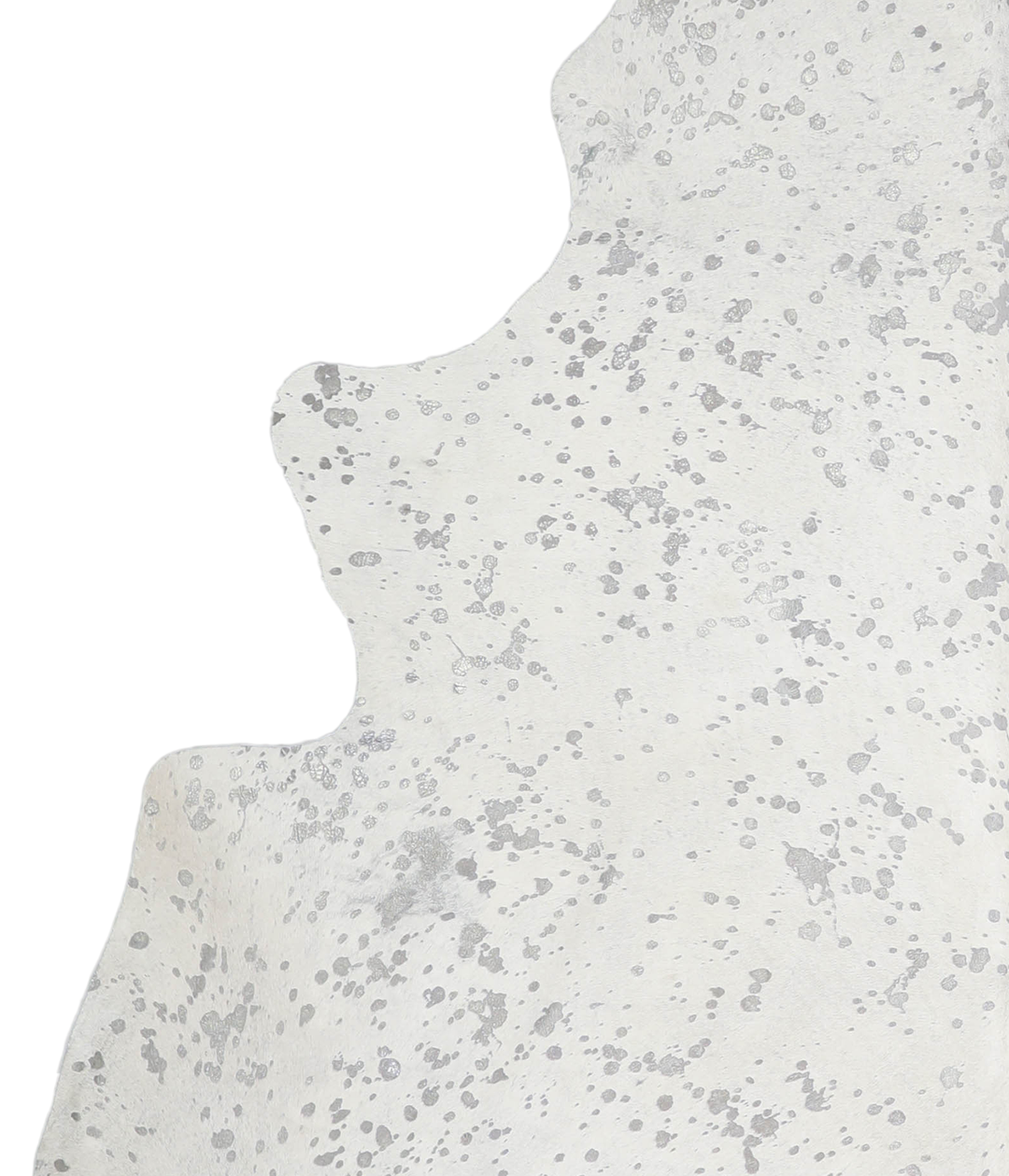 Metallic Silver White X-Large Brazilian Cowhide Rug 7'6"H x 6'5"W #A20