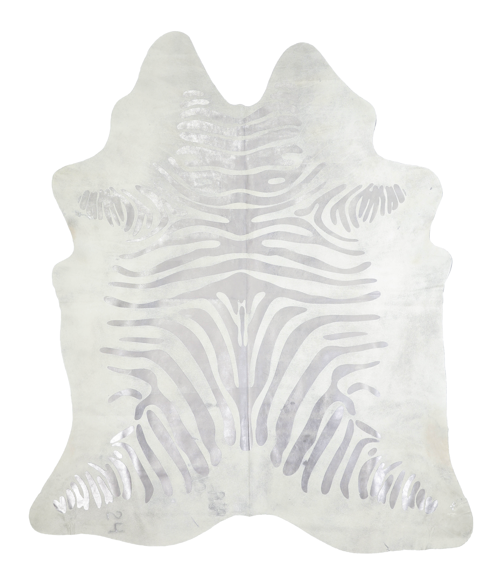 Zebra Metallic Cowhide Rug #A20275