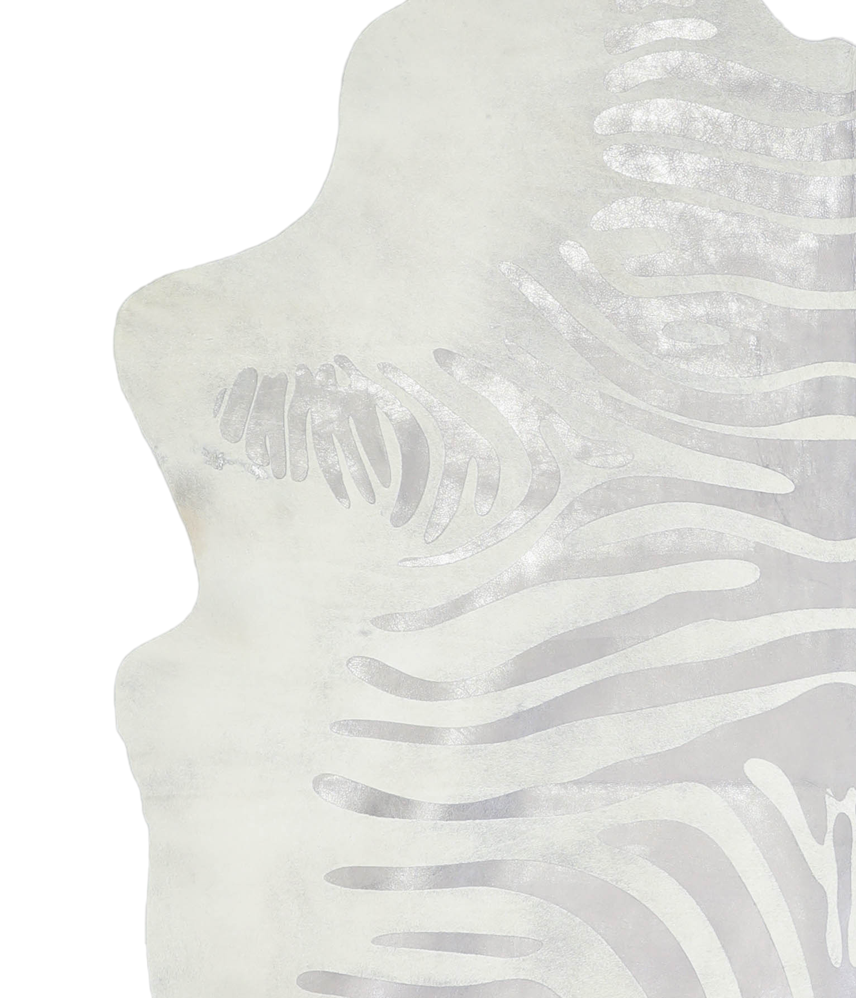 Zebra Metallic Cowhide Rug #A20275