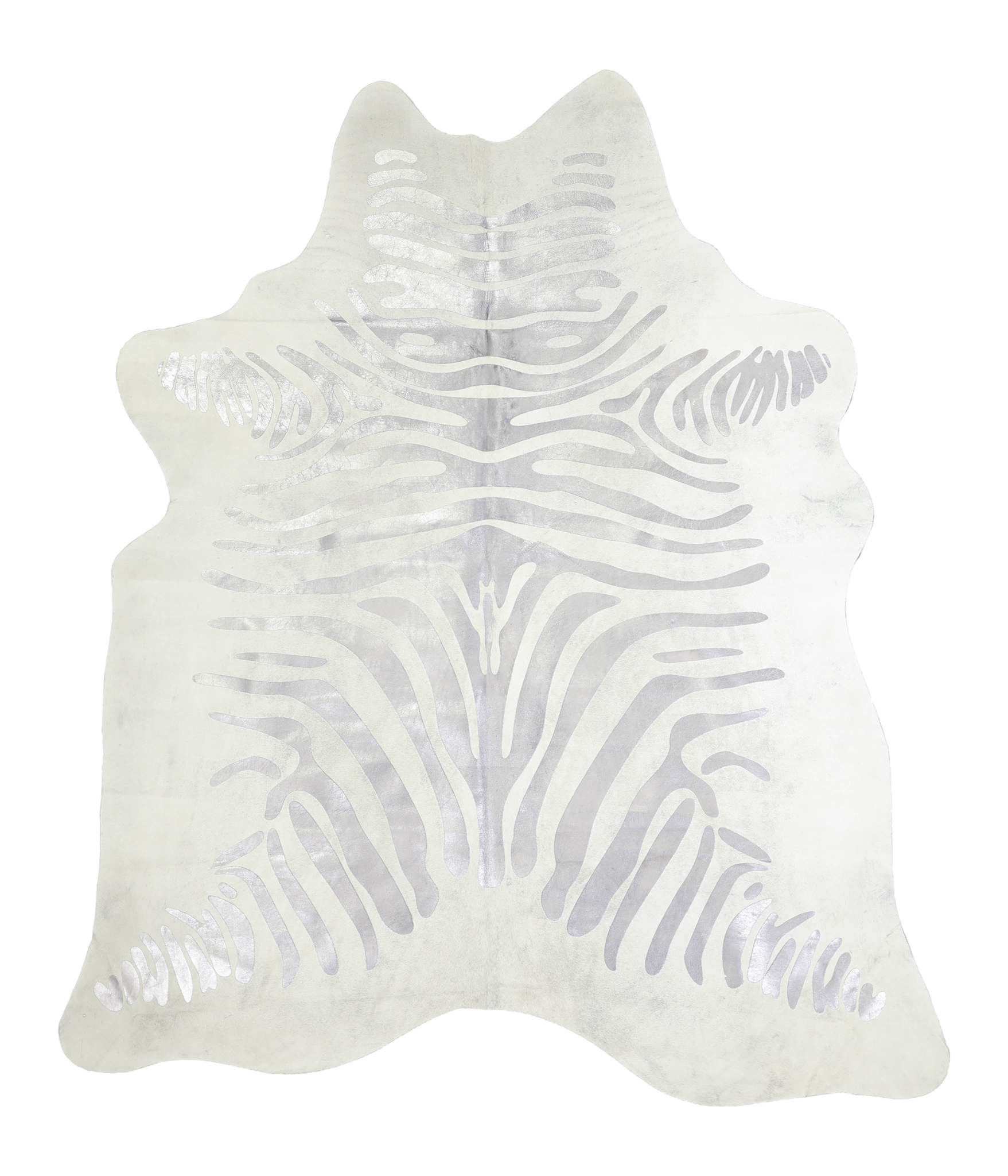 Zebra Metallic Cowhide Rug #A20276
