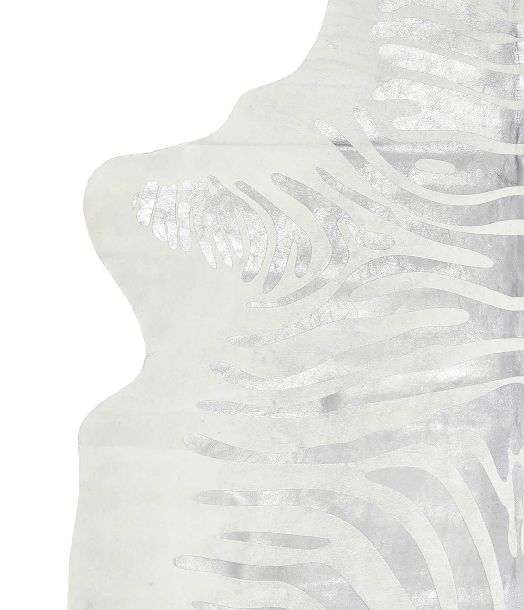 Zebra Metallic Cowhide Rug #A20276