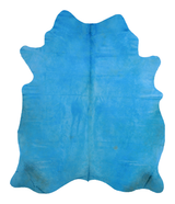Dyed Sea Blue X-Large Brazilian Cowhide Rug 7'2"H x 6'0"W #A20364 by Hudson Hides