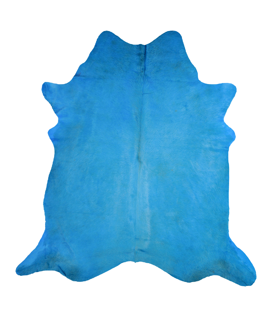 Dyed Sea Blue XX-Large Brazilian Cowhide Rug 7'8"H x 7'2"W #A20366 by Hudson Hides