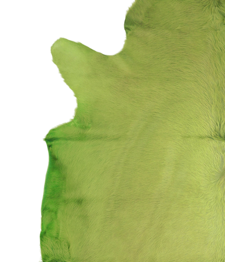 Dyed Lime Green XX-Large Brazilian Cowhide Rug 7'6"H x 7'0"W #A20370 by Hudson Hides