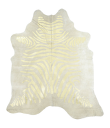 Zebra Metallic X-Large Brazilian Cowhide Rug 7'4"H x 6'4"W #A20373 by Hudson Hides
