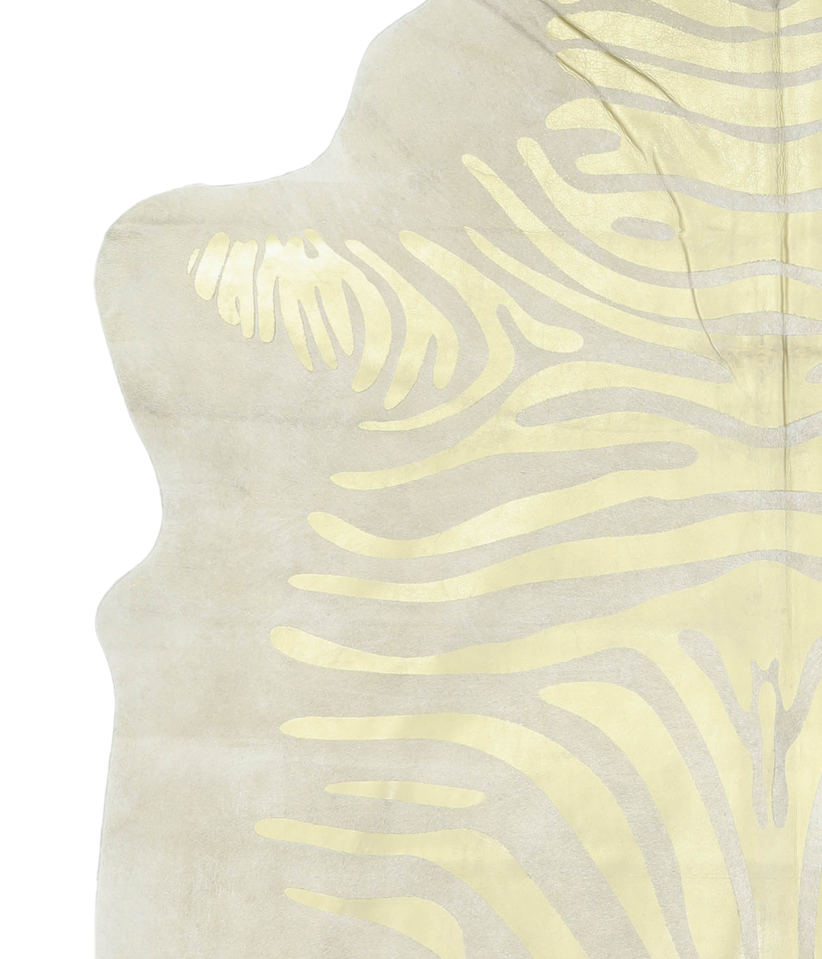 Zebra Metallic X-Large Brazilian Cowhide Rug 7'4"H x 6'4"W #A20373 by Hudson Hides
