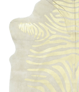 Zebra Metallic X-Large Brazilian Cowhide Rug 7'4"H x 6'4"W #A20373 by Hudson Hides