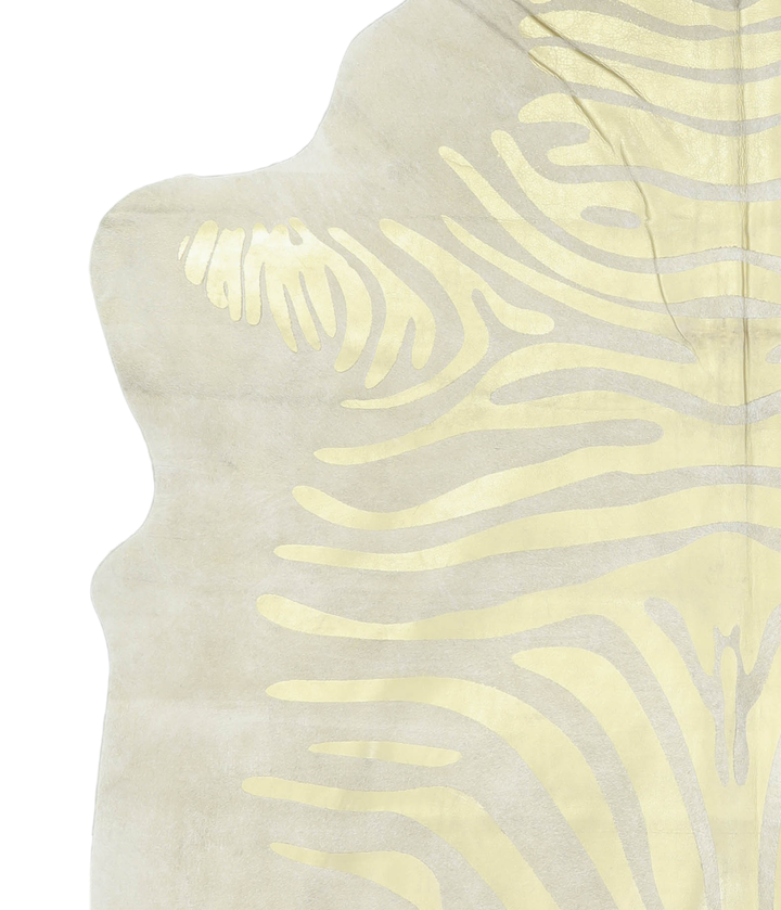 Zebra Metallic X-Large Brazilian Cowhide Rug 7'4"H x 6'4"W #A20373 by Hudson Hides