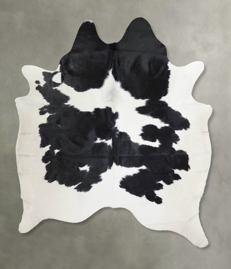 Black and White X-Large Brazilian Cowhide Rug 7'2"H x 6'4"W #A20467 by Hudson Hides