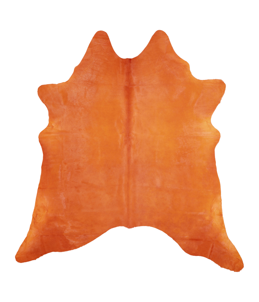 Dyed Orange XX-Large Brazilian Cowhide Rug 7'10"H x 7'4"W #A20481 by Hudson Hides