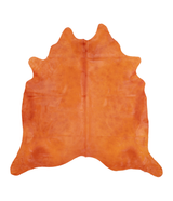 Dyed Orange XX-Large Brazilian Cowhide Rug 7'2"H x 7'0"W #A20484 by Hudson Hides