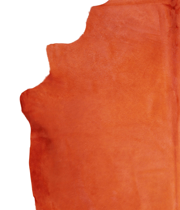 Dyed Orange XX-Large Brazilian Cowhide Rug 7'4"H x 7'2"W #A20492 by Hudson Hides