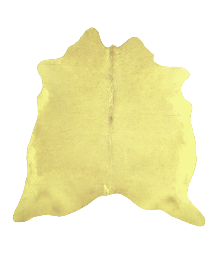 Dyed Yellow XX-Large Brazilian Cowhide Rug 7'3"H x 7'0"W #A20572 by Hudson Hides