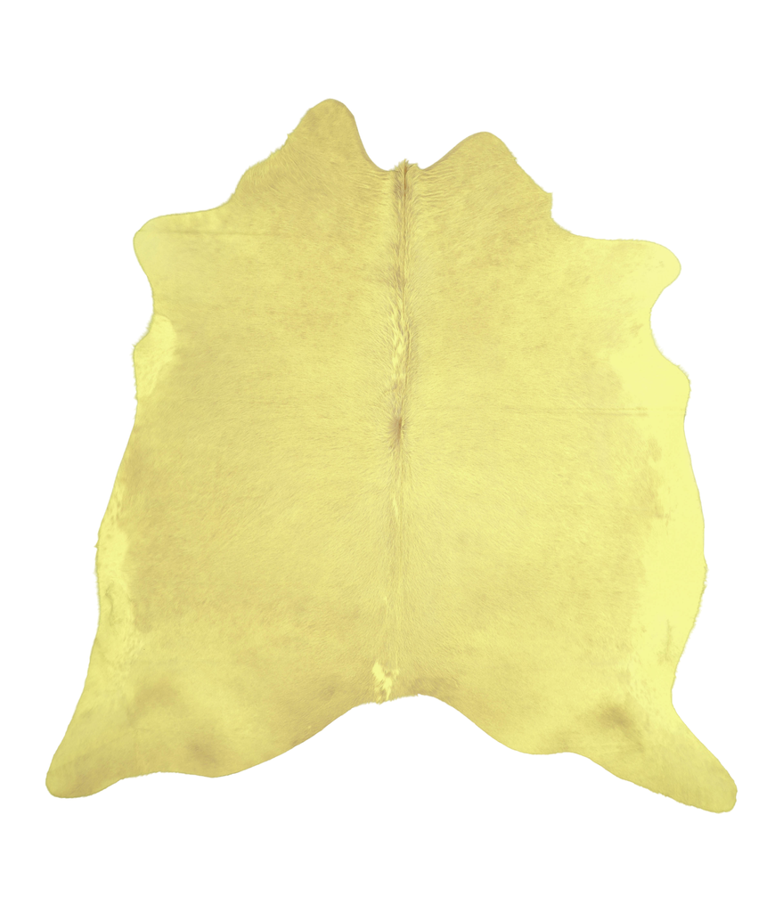 Dyed Yellow XX-Large Brazilian Cowhide Rug 7'3"H x 7'0"W #A20572 by Hudson Hides