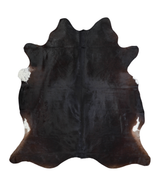 Solid Black X-Large Brazilian Cowhide Rug 7'1"H x 6'7"W #A20577 by Hudson Hides