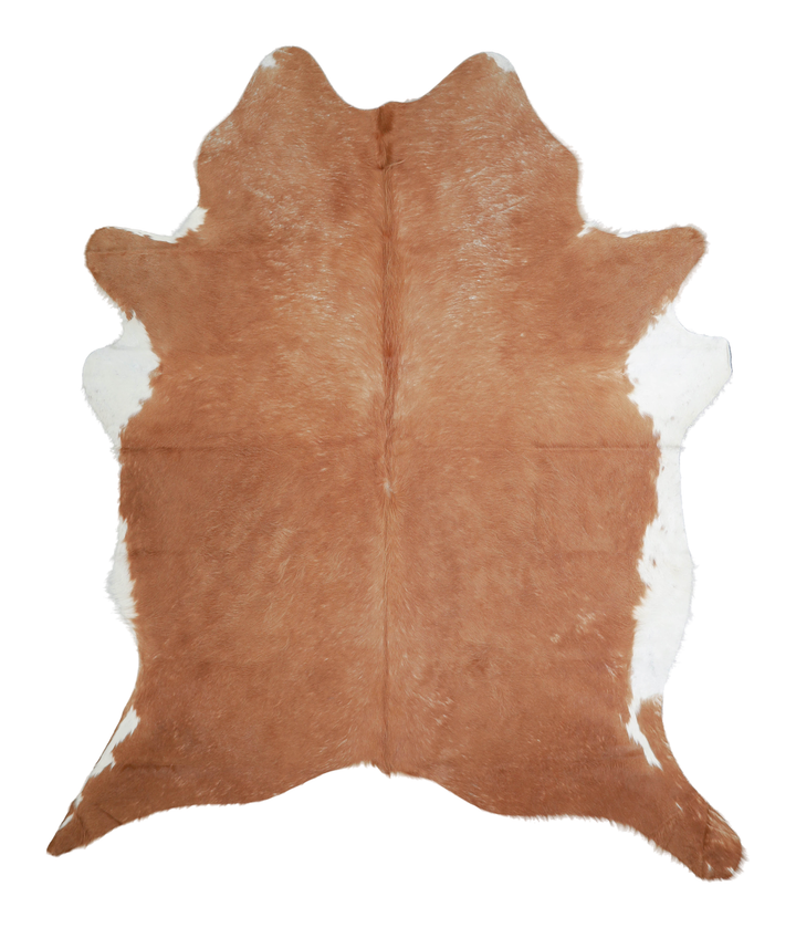 Brown and White Regular XX-Large Brazilian Cowhide Rug 7'11"H x 6'7"W #A20585 by Hudson Hides