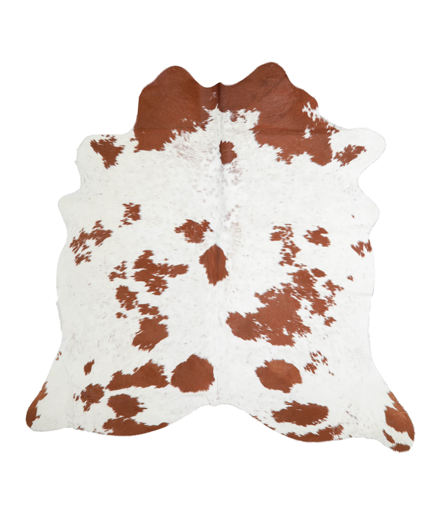 Brown and White Large Brazilian Cowhide Rug 5'11"H x 5'10"W #A20641 by Hudson Hides