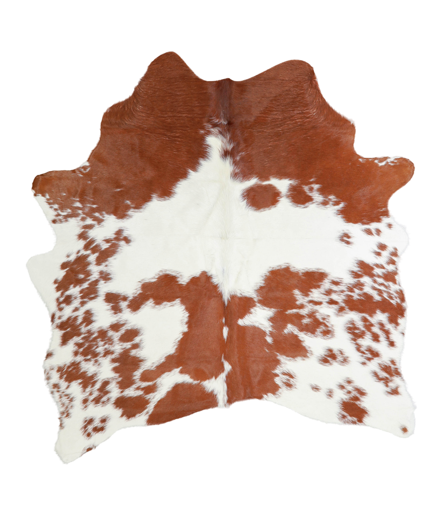 Brown and White Large Brazilian Cowhide Rug 5'10"H x 5'6"W #A20642 by Hudson Hides