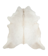 Ivory with Beige XX-Large Brazilian Cowhide Rug 7'5"H x 7'1"W #A20643 by Hudson Hides