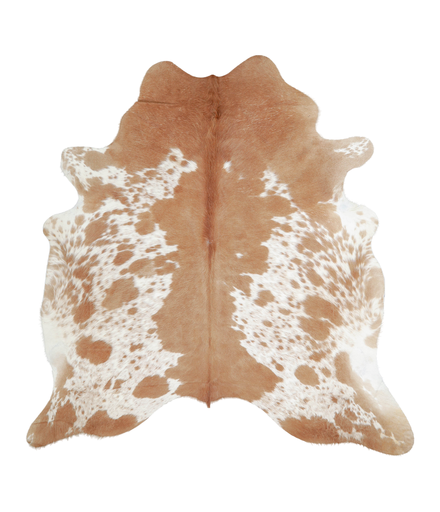 Brown and White X-Large Brazilian Cowhide Rug 6'10"H x 6'6"W #A20658 by Hudson Hides
