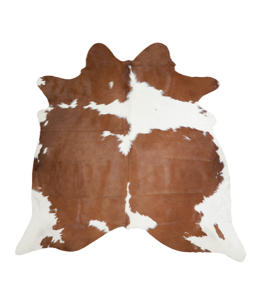 Brown and White X-Large Brazilian Cowhide Rug 6'6"H x 6'9"W #A20703 by Hudson Hides