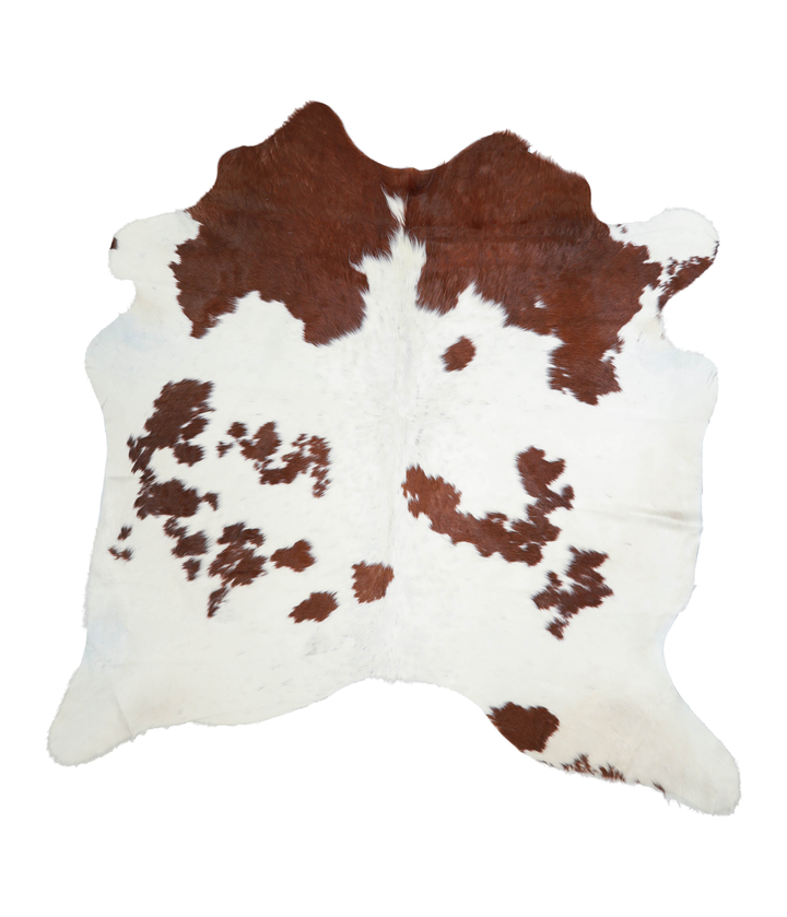 Brown and White X-Large Brazilian Cowhide Rug 6'6"H x 6'3"W #A20740 by Hudson Hides