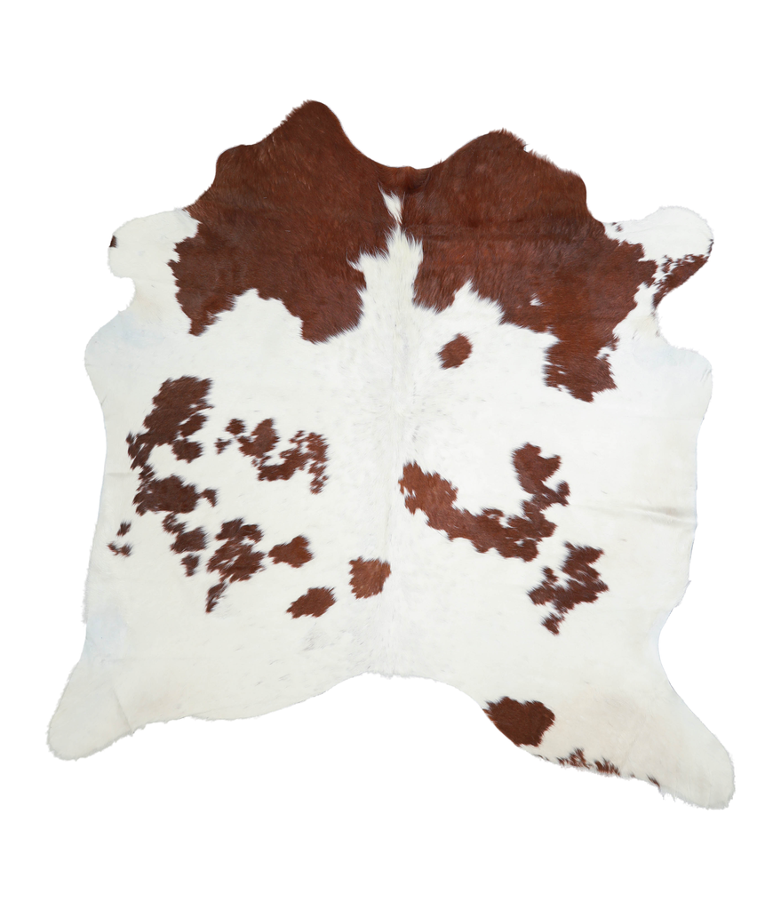Brown and White X-Large Brazilian Cowhide Rug 6'6"H x 6'3"W #A20740 by Hudson Hides
