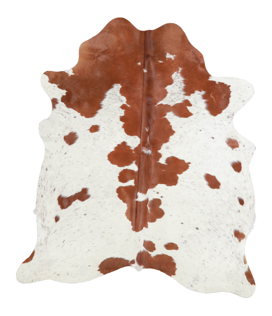 Brown and White Large Brazilian Cowhide Rug 6'5"H x 5'5"W #A20743 by Hudson Hides